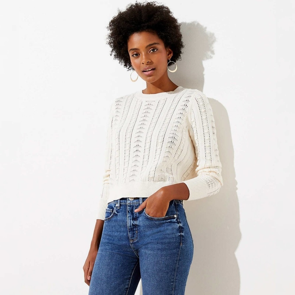 Loft Bobble Cropped Sweater Size L